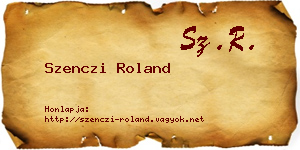 Szenczi Roland névjegykártya